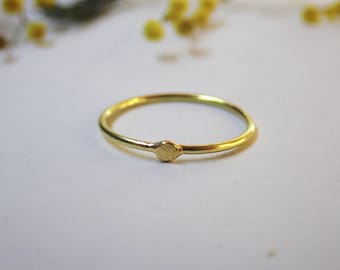 Handmade 14k Solid Gold Stacking Ring, Minimalist Thin Gold Band