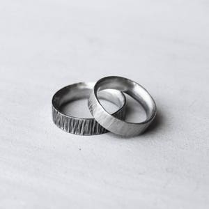 Wedding rings, silver wedding rings, wedding rings, silver wedding bands, unisex rings, 925 textured silver.