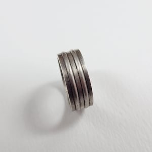 Anillo ancho unisex de plata negra, anillo para hombre plata esterlina, anillo de plata oxidada para hombre.anillo masculino