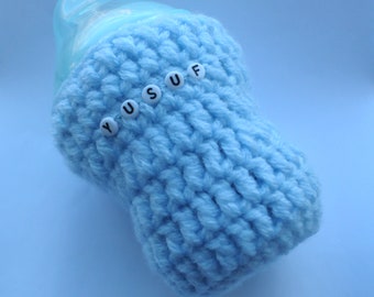 Light Blue Personalised Feeder Cover Perfect Gift for Newborn Baby or Toddler Adorable Baby Shower Present