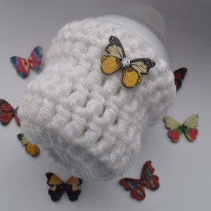 Handmade Crochet Baby Bottle Cover with Decorated Butterfly Made to Order Infant Gift