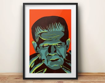 Frankenstein art print poster