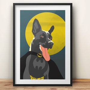 Batdog art print