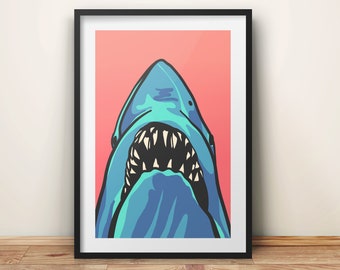 Jaws Movie Art Poster