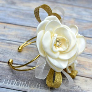 corsage for beige dress Terracotta & Beige Wrist Corsage Silk Flower Rinlong Flower