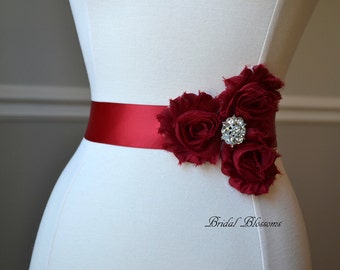red sash belt for wedding dress