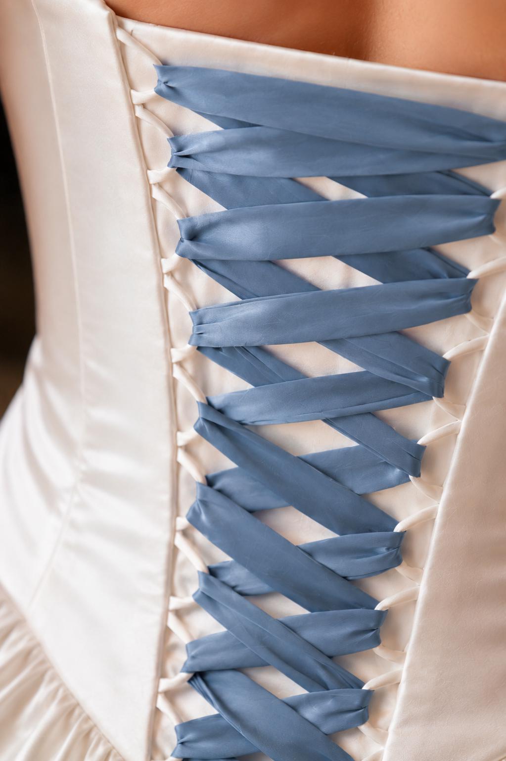 magda butrym crochet dress LS Maxi Silk / S-36 Color:Ivory/Sand 90s Cornflower Blue Spaghetti Satin_fabric Made from cotton