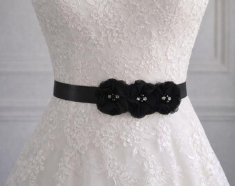 Girls Black Belt - Girls Leather Belt - Black Belt for  display picture 2