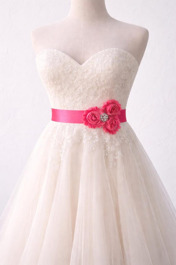 LORYN Black Vintage Inspired Bridal Sash | Shabby Chiffon Flower Wedding Dress Sash | Belt Ribbon | Bridesmaids | Rhinestone