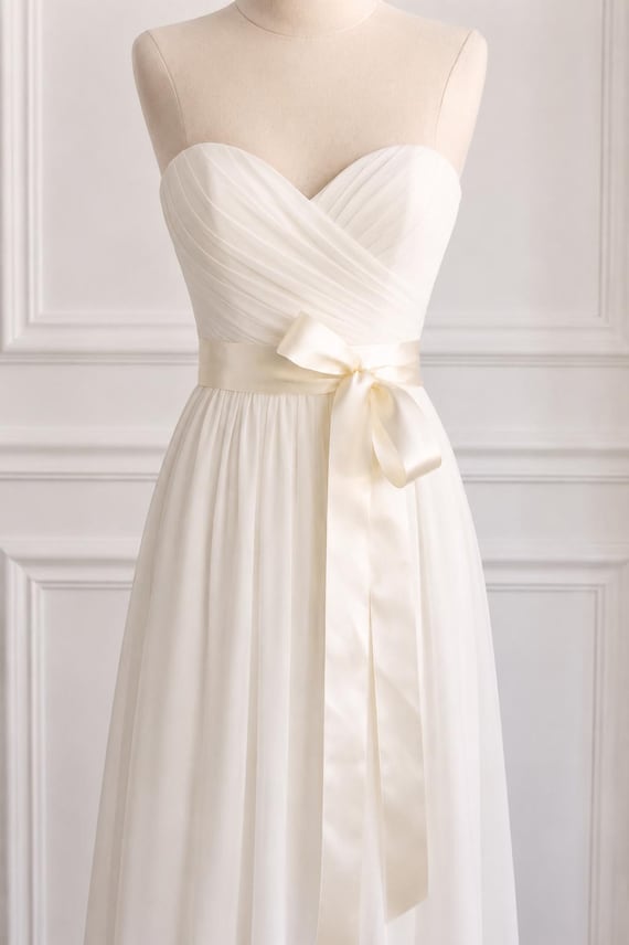 ivory sash for wedding dress Classic Antique White Elegant Double-faced Ribbon Bridal - Custom Color Belt Dress, Bridesmaids, Flower Girl - Light Forest green bridesmaid dress