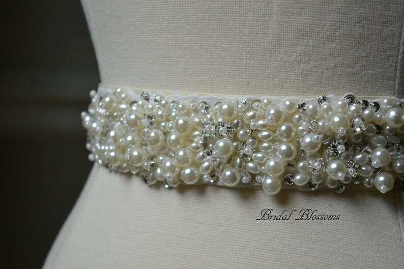 CHARLOTTE Bridal Sash Pearl Wedding Dress Sash Bridal Belt Etsy