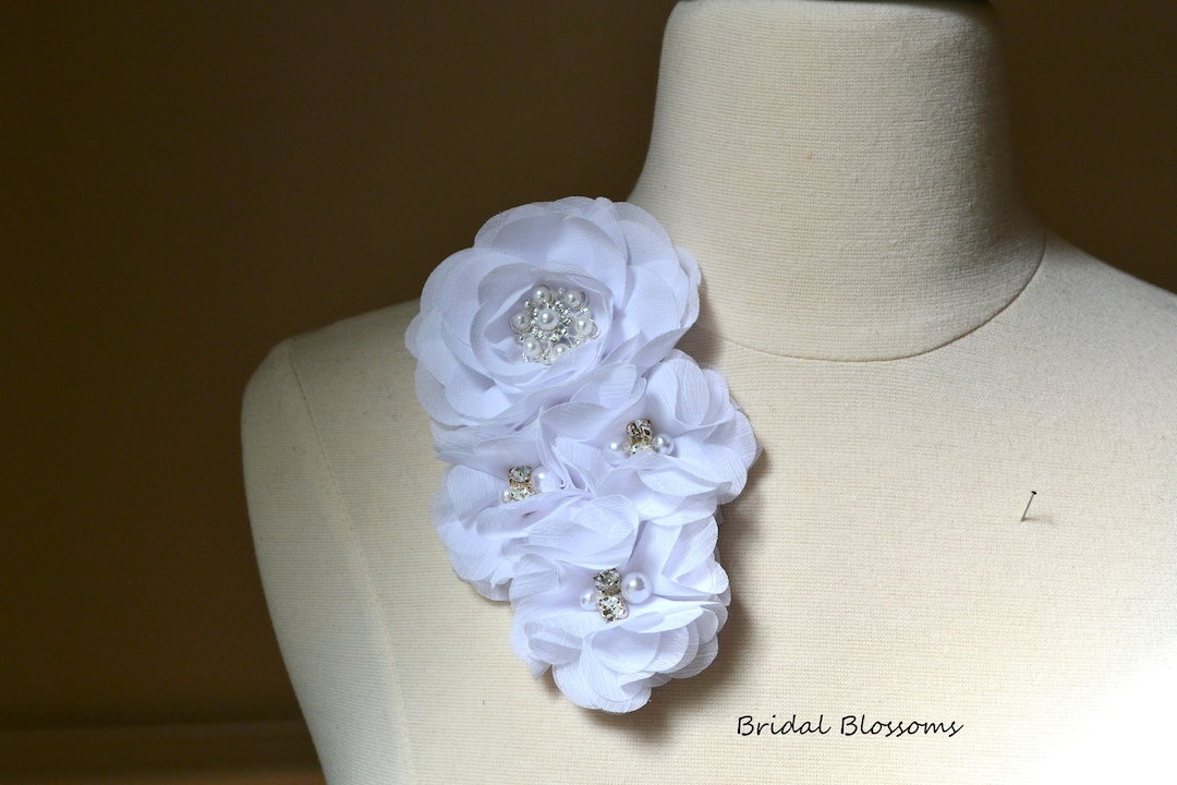 Large Vintage Inspired Flower Brooch Corsage Wedding Dress Flower