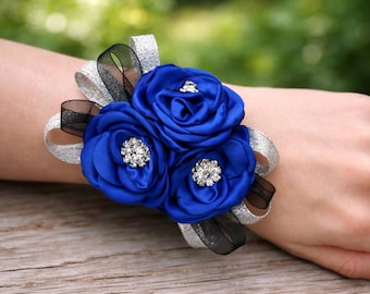 corsage with royal blue dress Navy Blue Sequins Spaghetti Strap Sleeveless Long Split Prom Dress fg6   formalgowns