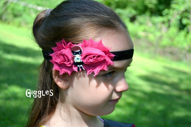 Newborn Flower Elastic Headband Set of 4 Superhero Baby Headbands Chiffon Flowers Photo Prop Batman Robin Wonder Woman Supergirl