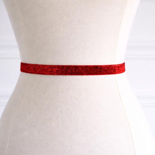 fitted lace wedding dress Red Midi Dress With Chain Belt main image 0