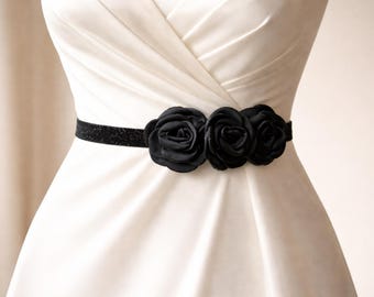 Vintage Black Faux Leather Ruffles/stretch Wide Waist Belt  display picture 1
