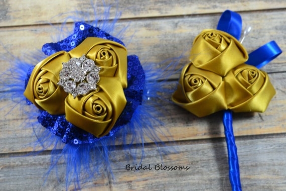 XAN Bridesmaid Wrist Flower Corsage Bride Silk Wrist Flower, with  Artificial Pearl Bead Elastic Bracelet Wristband Gold Leaf, Used for  Wedding Ball