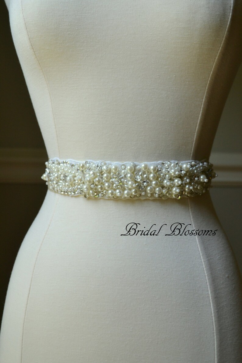 CHARLOTTE Bridal Sash Pearl Wedding Dress Sash Bridal Belt Etsy