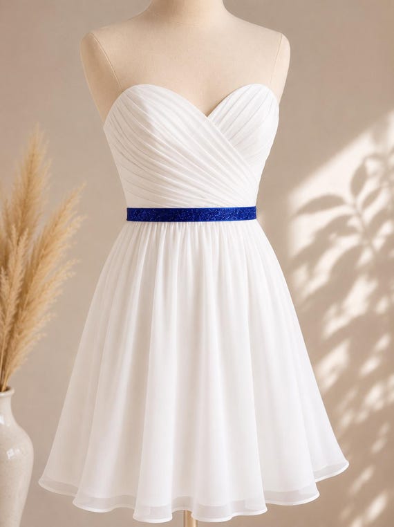 blue waist belts for dresses Royal Glitter Elastic Belt Dress style:Without Shawl Halter prom dresses Marryshe - Little Girl You could use one