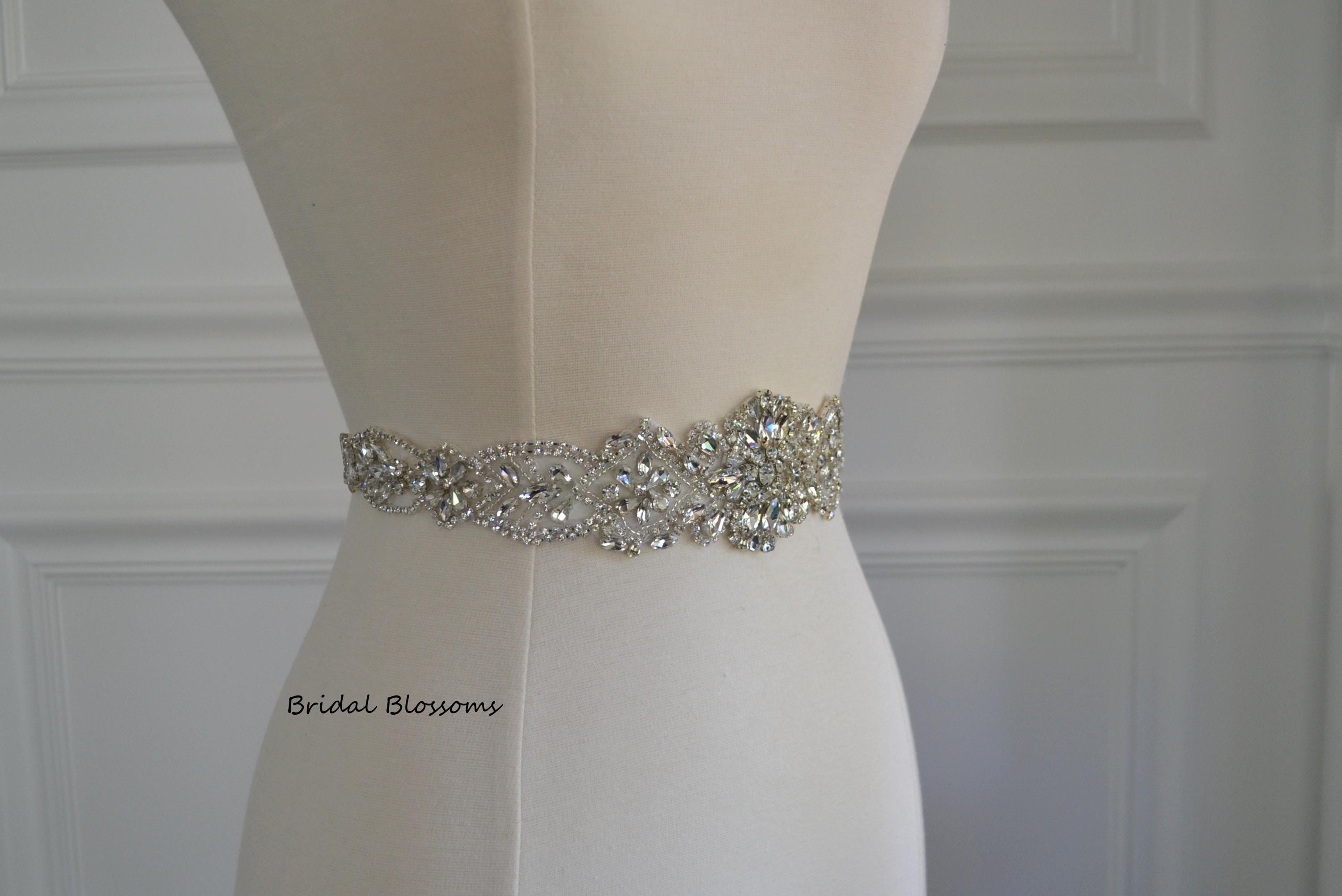 Silver rhinestone sash VESSEY SASH - SILVER – Camilla Christine main image 3