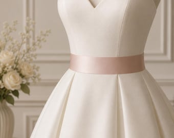 Signature Blush Double-Faced Satin Bridal Sash - Premium Ribbon Belt for Wedding Dress, Bridesmaids, or Flower Girl - Pink