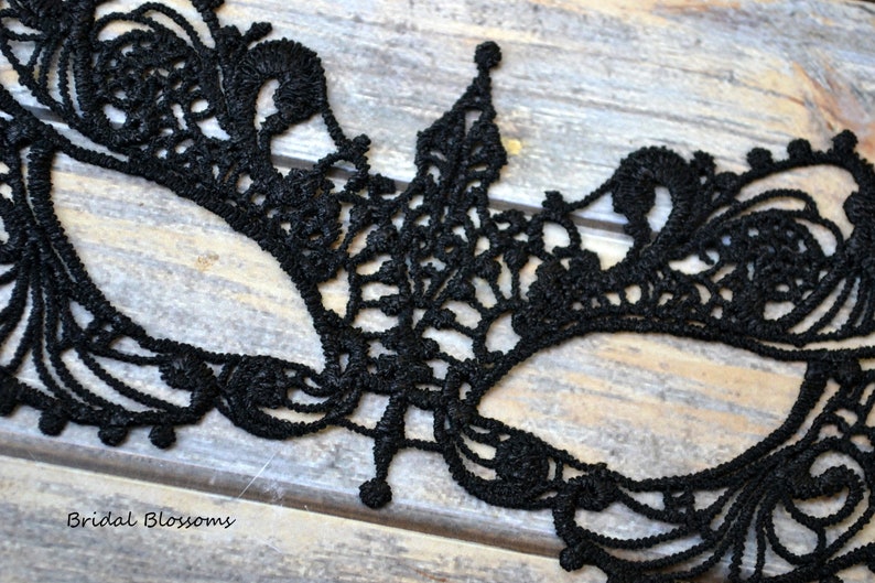 Halloween Ball Party Wedding Black Lace Masquerade Mask Gothic Phantom Applique Venetian Mardi Gras Costume unmolded Embroidery Masks