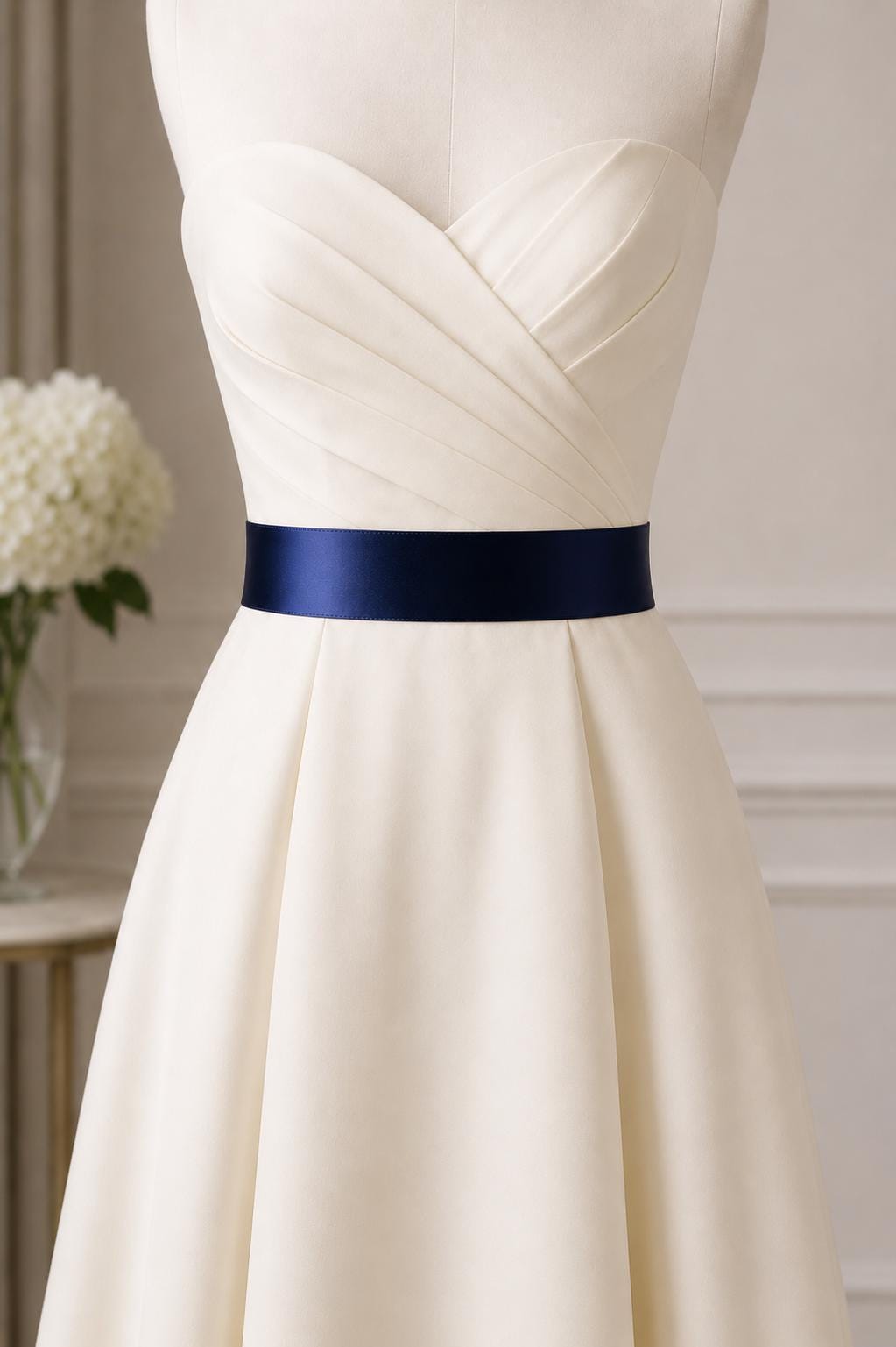 white bridesmaid dresses with blue sash Signature Navy Double-faced Satin Bridal - Premium Thick Ribbon for Wedding Dress, Bridesmaids, or Flower Girl - Ribbon Sash Belt Rose Quartz Bridesmaid Dresses