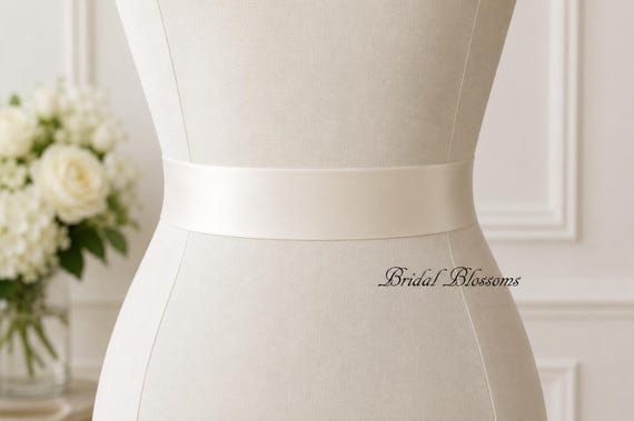 ivory sash for wedding dress Signature Bridal White / Light Double-Faced Satin Bridal Forest green bridesmaid dress