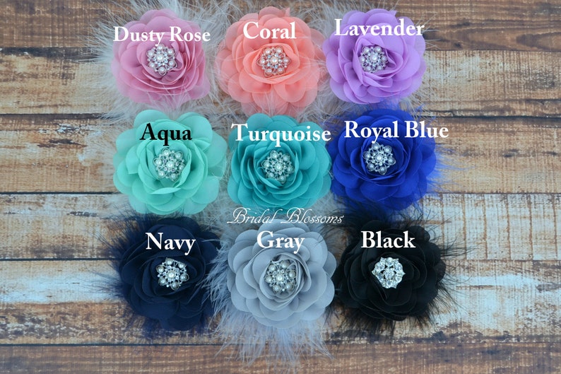 Ivory Chiffon Flower Hair Clip Flower Girl Feathers Pearl Rhinestone Vintage Inspired Bridal Hair Piece Fascinator BEST SELLER