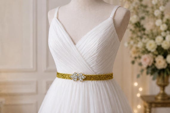 gold belt for a dress Pearl Belts Wedding Dresses | Minimal Design catching golden finish that stands out with confidence Shell Belt - Gold