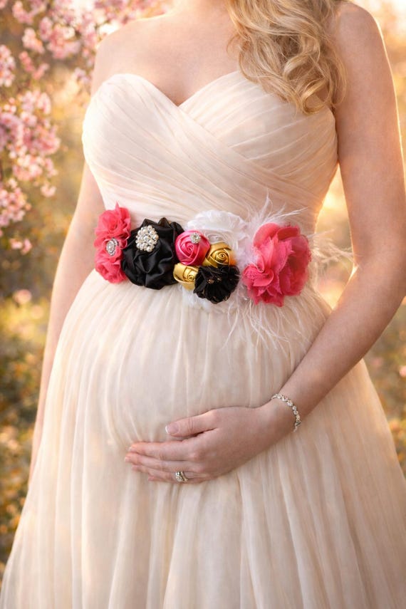 wedding dress with hot pink sash Hot Pink Double Faced Satin Ribbon Sash