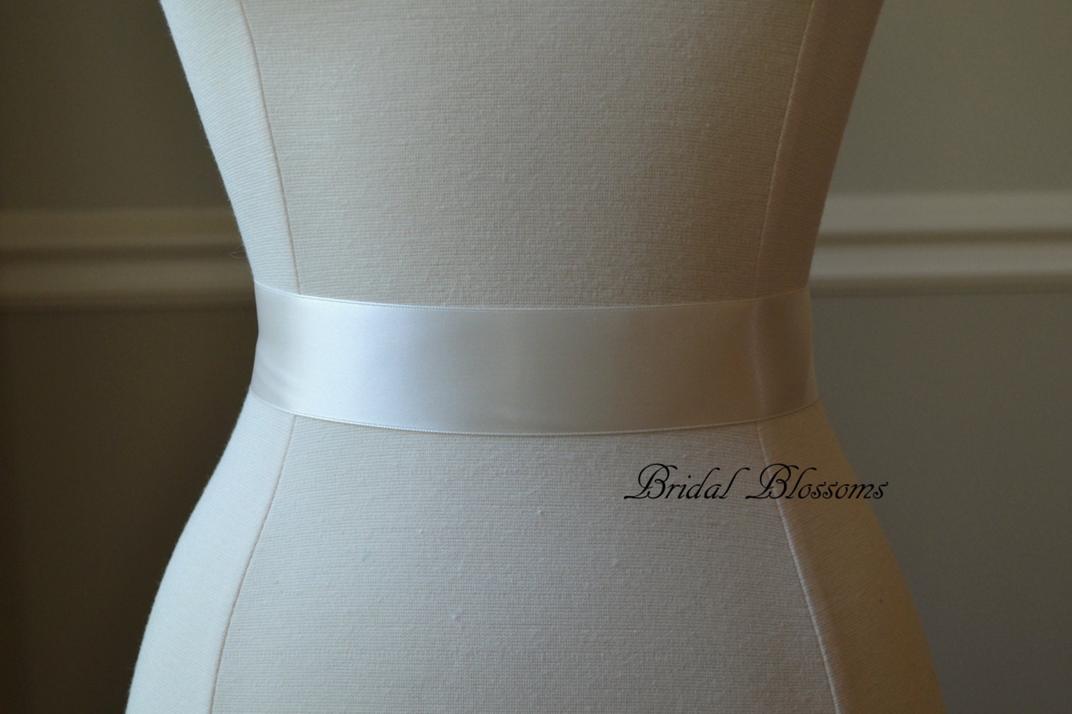 2326 White Women Dress Waist Belts, Wedding Bridal Satin Sash Belts Extra Long Champagne Satin Sash Belt by Satin Swank® main image 2
