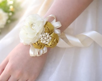 Handmade Gold Beige Paper Flower Corsage and Boutonniere Set  Prom Wedding  Neutral Keepsake - Etsy