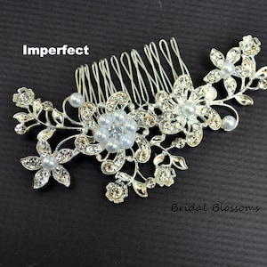 IMPERFECT - Rhinestone Pearl Bridal Hair Comb | Veil Slide | Wedding Hair Accessories | Prom | Vintage Inspired | Classic Headpiece