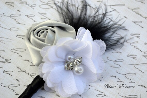 Wedding Flowers Ladies Wrist Corsage Prom Party Bridesmaid Stormy Grey
