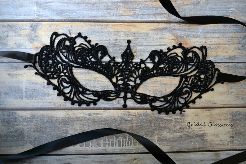 Halloween Ball Party Wedding Black Lace Masquerade Mask Gothic Phantom Applique Venetian Mardi Gras Costume unmolded Embroidery Masks