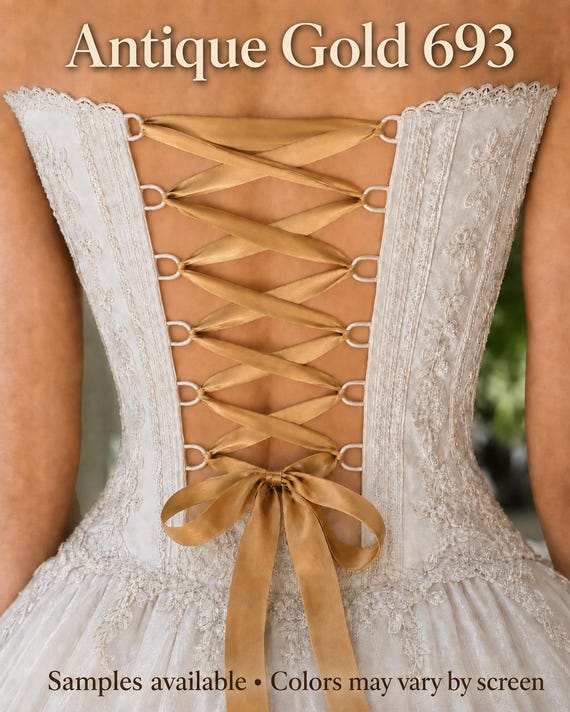 Lots of Colors Available | White Bridal Corset Replacement Satin Ribbon | Wedding Dress Back Laces | 7/8