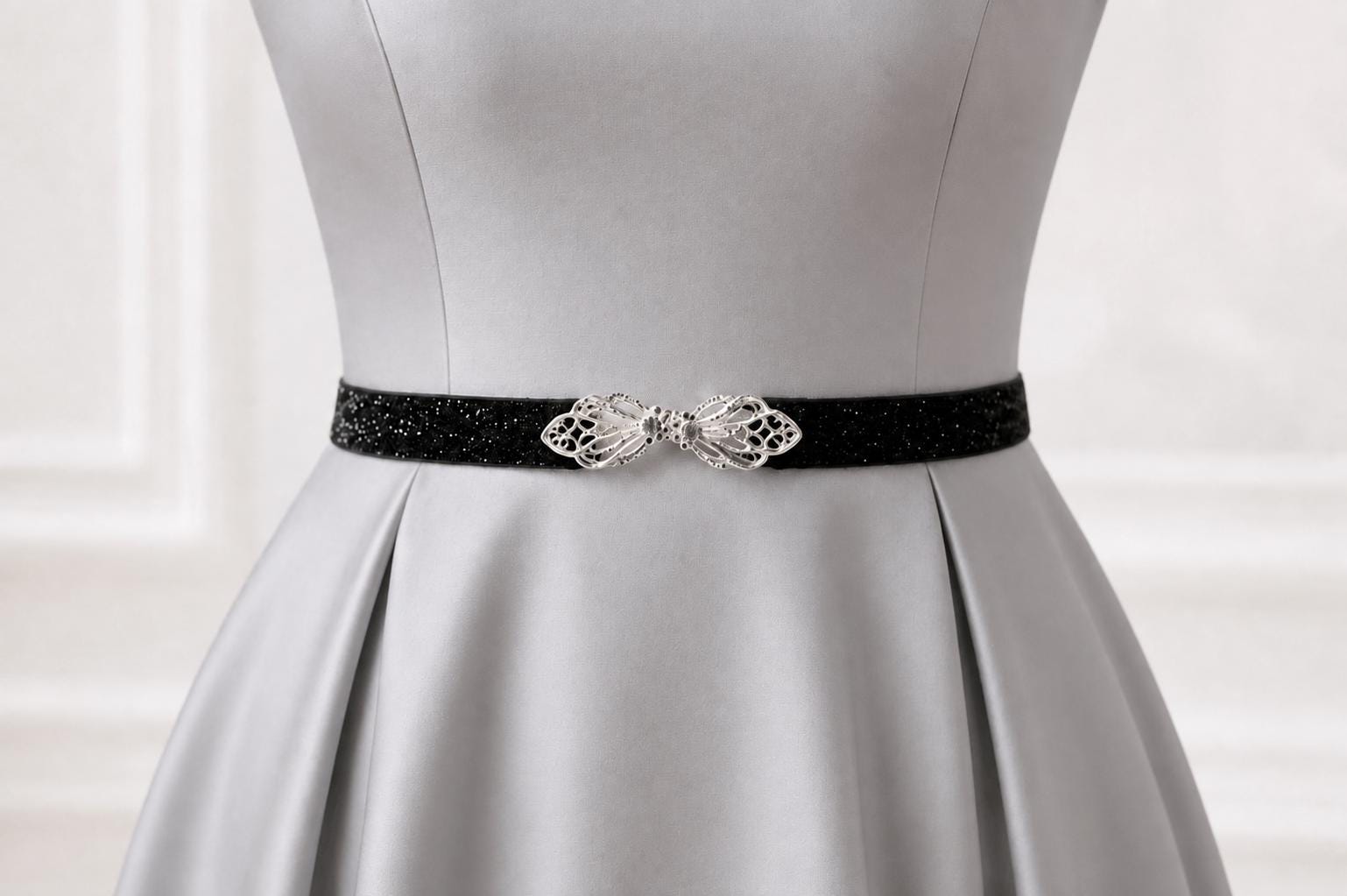 black rhinestone belt for dress Color:Sage Bachelorette PLP MUSERA White Sequin Halterneck Buckle wedding guest looks