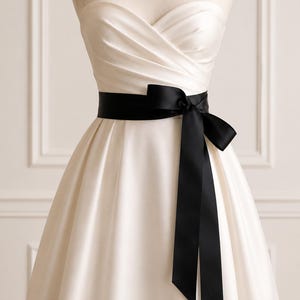black ribbon for dress Double Faced Black Ribbon 1 Inch 30 Yards Satin Craft Ribbon