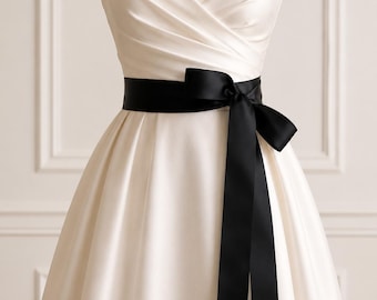 black bridesmaid dresses with white sash Wedding Dresses, Bridesmaid Dresses, & More from Alfred Angelo