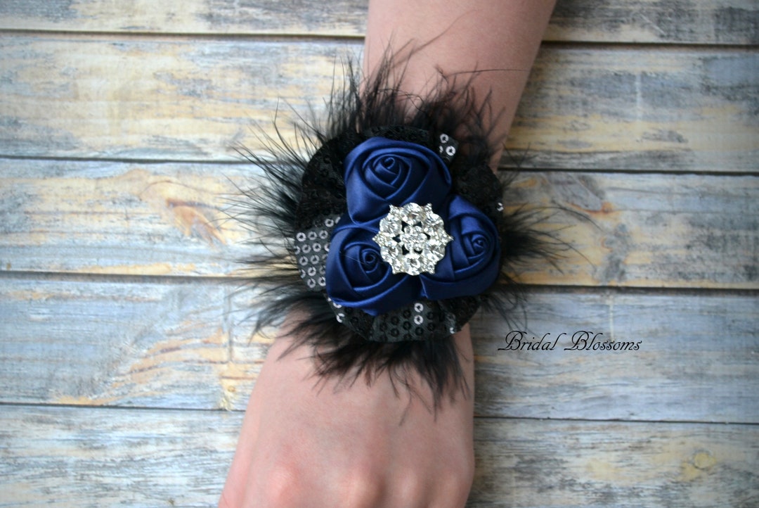 Wrist Corsage And Boutonniere Prom Corsage And Boutonniere Set: Choose Your  Colors - UK Black Wrist Corsage And Boutonniere Set