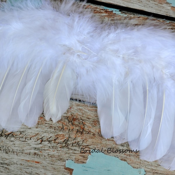 White Newborn Baby Toddler Feather Wings Photo Prop - Angel Wings - New Born Photography Prop - Christmas Feathers - Infant Baby Wings