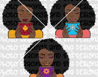 Download Girl Drinking Coffee Svg Etsy
