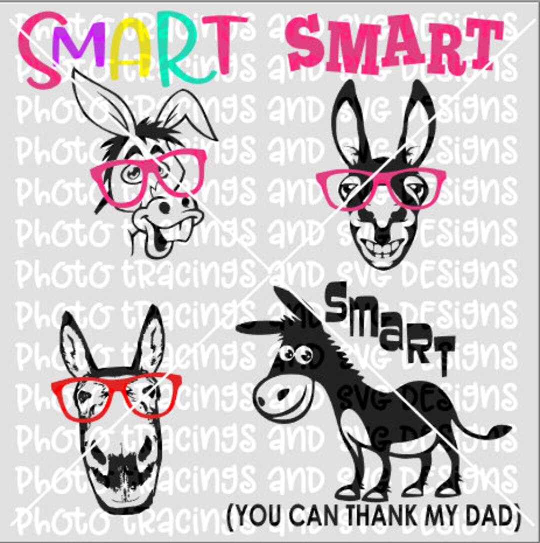 Smart Donkey Svg - Etsy
