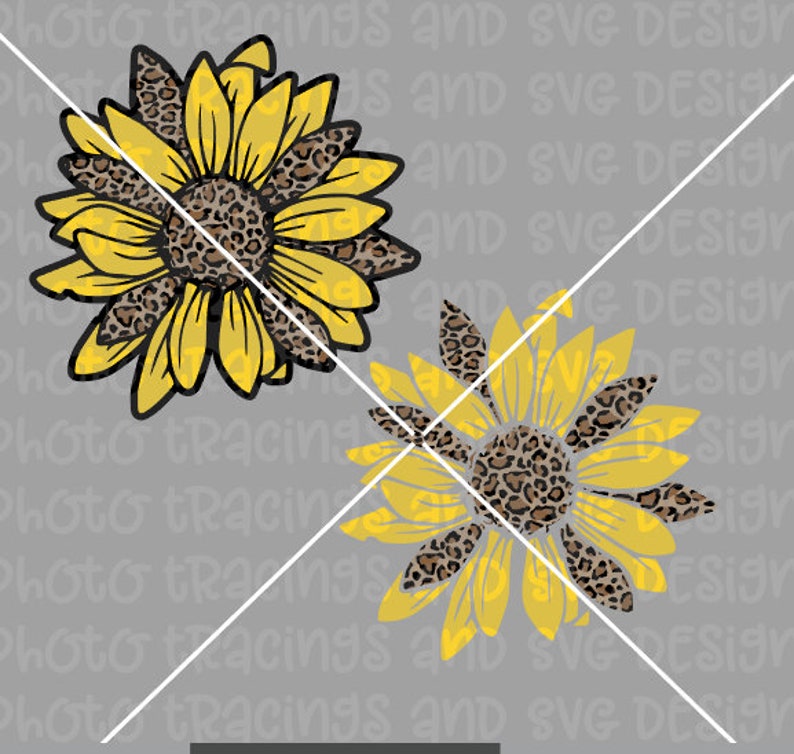 Download Sunflower with leopard print svg file | Etsy