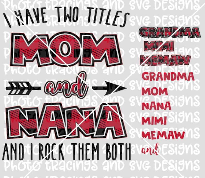 Download Two titles mom nana svg | Etsy