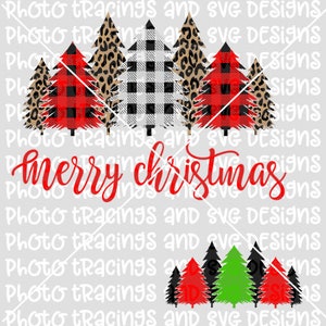 merry christmas with trees svg file only