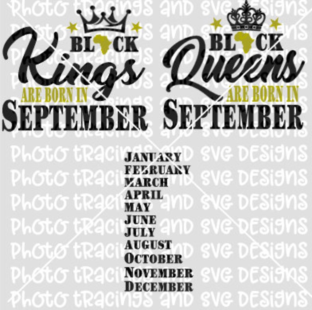 Black Kings Queens Svg File Etsy