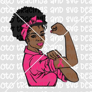 strong woman breast cancer svg
