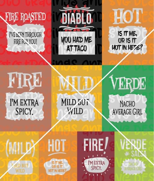 Sauce Packets SVG File Only Mild Fire Diablo Etsy